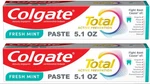 2 Colgate Total Active Prevention Toothpaste, Fresh Mint, 5.1 Oz. Fixed Price $17.99.