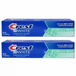 2-pk Crest 3d White Fluoride Anticavity Vibrant Mint Whitening Toothpaste 2.3 Oz. Fixed Price $15.99.
