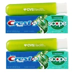 Cvs Travel Toothbrushes Crest/scope Whitening Toothpaste Colors Vary, Qty=2. Fixed Price $10.36.