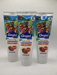 3 Pack Orajel Super Mario Anti-cavity Fluoride Toothpaste, Natural Berry 4.2oz. Fixed Price $12.59.