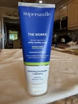 Supersmile The Works Whitening Toothpaste & Activator In 1, Glacial Mint, 8 Oz. Fixed Price $38.95.