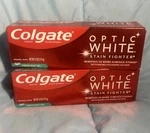 Lot Of 2 - Colgate Optic White Stain Fighter Toothpaste Fresh Mint Gel , 4.2oz. Fixed Price $8.99.