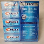 Crest Pro Health Advanced Toothpaste, 5.9 Oz, 5 Pack. Fixed Price $21.00.