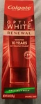Colgate Optic White Renewal Teeth Whitening Toothpaste, Lasting Fresh, 3 Oz. Fixed Price $9.90.