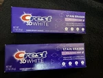 Lot Of 2 Crest 3d White Stain Eraser Mint Splash Fluoride Toothpaste 2.7oz. Fixed Price $3.99.
