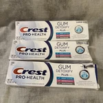 Lot Of 3 Crest Pro Health Gum Detoxify Toothpaste, Deep Clean, Large Size 4.8 Oz. Fixed Price $21.99.