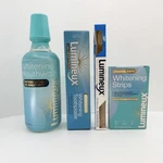Lumineux Teeth Whitening Kit 4 Piece Strips Mouthwash Toothpaste Brush New. Fixed Price $32.00.