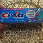Crest Kids Advanced Color Changing Strawberry Fluoride Toothpaste 4.2 Oz. Fixed Price $4.00.