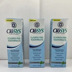 Closys Fluoride-free Toothpaste, Gentle Mint, 3.4oz Travel Size, 3 Pack. Fixed Price $18.74.