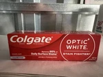 Colgate Optic White Stain Fighter Fluoride Toothpaste Clean Mint 4.2 Oz. Fixed Price $5.00.