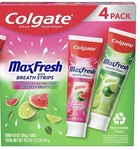 Colgate Maxfresh Toothpaste Breath Strips Watermelon & Blast Citrus Fresh 4 Pack. Fixed Price $14.99.