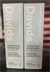 2 Pack - Davids Whitening + Antiplaque Toothpaste Natural Peppermint, 5.25 Oz. Fixed Price $21.99.