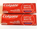 2 Colgate Optic White Stain Fighter Toothpaste Clean Mint Paste With Baking Soda. Fixed Price $10.88.