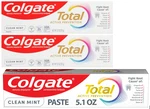 3 Colgate Total Active Prevention Clean Mint Toothpaste, 3.3 + 5.1 Oz. Fixed Price $19.99.