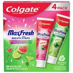 Colgate Max Fresh Fruity Toothpaste With Breath Strips 4.8 Oz 4pk. Fixed Price $19.91.