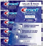 Crest 3d White Vivid Mint Ultra Whitening Toothpaste, 5.2 Oz., 5 Pk.. Fixed Price $25.99.