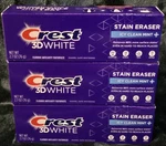 Crest 3d White Stain Eraser Icy Clean Mint Toothpaste 2.7oz Each Set Of 3 Tubes. Fixed Price $14.50.