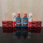 Colgate Dental Lot: 2 Mouthwash + 4 Opticwhite Toothpastes Toothbrushes. Fixed Price $36.00.