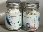 Saelafarma Toothpaste Melts Peppermint -64 Big Tablets In Two Jars- Lot Of 2. Fixed Price $12.00.