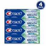 Crest Clean Breath Fluoride Toothpaste Spearmint Anti-cavity 4 Pack Exp: 08/28. Fixed Price $35.99.