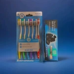 Brush Buddies 6 Pack Toothbrushes & Herbal Toothpaste Infused With Charcoal. Fixed Price $11.99.