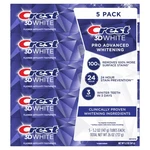 Crest 3d White Advanced Whitening Toothpaste, 5.2oz, 5-count, Removes Stains. Fixed Price $37.99.