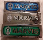 3 Marvis Toothpaste 3.8oz Aquatic, Classic Strong + Whitening Mint *read-box Dmg. Fixed Price $19.99.