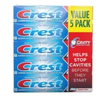 Crest Fluoride Cavity Protection Toothpaste, Regular Past, 8.20oz (5 Pack). Fixed Price $22.03.