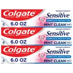 Colgate Sensitive Complete Protection Toothpaste, Mint, 6 Oz Tubes, 3 Pack. Fixed Price $19.90.