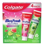 Colgate Maxfresh Toothpaste Breath Strips Watermelon & Blast Citrus Fresh 4 Pack. Fixed Price $19.95.