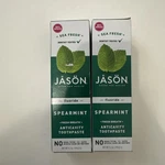 (2) Jason Natural Powersmile Spearmint Toothpaste With Fluoride Exp. 06/2026. Fixed Price $29.99.