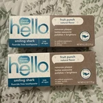 2 Hello Smiling Shark Fluoride Free Natural Toothpaste Fruit Punch 4.2oz 3/27. Fixed Price $11.95.