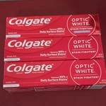 Colgate Optic White Stain Fighter Whitening Toothpaste Mint 3 Pack 6 Oz. Fixed Price $11.99.