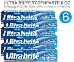 6 Pack Ultra Brite Advanced Whitening All In One Mint Toothpaste 6.0 Oz Each. Fixed Price $24.99.