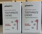 Primal Life Toothpaste Chews Polished Peppermint (2) 120 Tablets Total Exp 11/27. Fixed Price $23.74.
