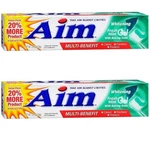 2 X Aim Whitening Fluoride Toothpaste Gel With Baking Soda Fresh Mint - 5.5 Oz. Fixed Price $9.99.