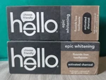 2 Pk Hello Epic Whitening Fluoride Free Toothpaste Activated Charcoal Exp 28. Fixed Price $15.99.
