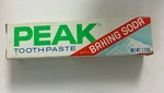 Vtg 70s Peak Toothpaste With Baking Soda Colgate-palmolive 1.3 Oz Sample Box. Fixed Price $15.00.