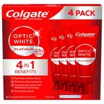 Colgate Optic White Platinum Toothpaste, 4.1 Oz, 4-pack. Fixed Price $29.99.