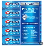 Crest Pro-health Advanced Fluoride Toothpaste Mint Teeth Whitening 5.9 Oz 5pk. Fixed Price $21.99.