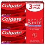 Colgate Optic White Advanced Teeth Whitening Toothpaste Pack Of 3 3.2 Oz. Fixed Price $30.19.