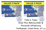 Crest Plus Baking Soda & Peroxide Teeth Whitening Toothpaste,mint, 5.7 Oz,6 Pack. Fixed Price $8.30.