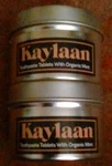 2 Sample Tins: Kaylaan Toothpaste Tablets With Organic Mint (20 Total). Fixed Price $9.69.