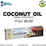 Organic Coconut Oil Herbal Toothpaste Al Riyan 10 In 1 Herbs Fluoride Free 7.5oz. Fixed Price $6.99.