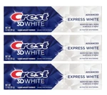 Crest 3d White, Advanced Express Whitening Toothpaste 3.3oz. Fixed Price $29.99.