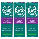 Toms Of Maine Whole Care Natural Toothpaste Fluoride Spearmint 4 Oz 3 Pack. Fixed Price $27.63.