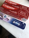 2 Colgate Optic White Toothpaste 6.0 With One Oral B Toothbrush Exp4/2027. Fixed Price $18.99.
