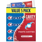Crest Cavity Protection Fluoride Toothpaste, Regular Flavor, 5 X 8.2 Oz. Fixed Price $16.99.