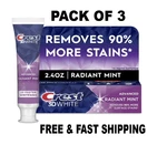 Crest 3d White Advanced Teeth Whitening Toothpaste, Radiant Mint, 2.4 Oz( 3 Pack. Fixed Price $10.67.