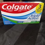 Colgate Triple Action Fluoride Toothpaste Original Mint Whitening 3 Pack 6.0 Oz. Fixed Price $14.50.